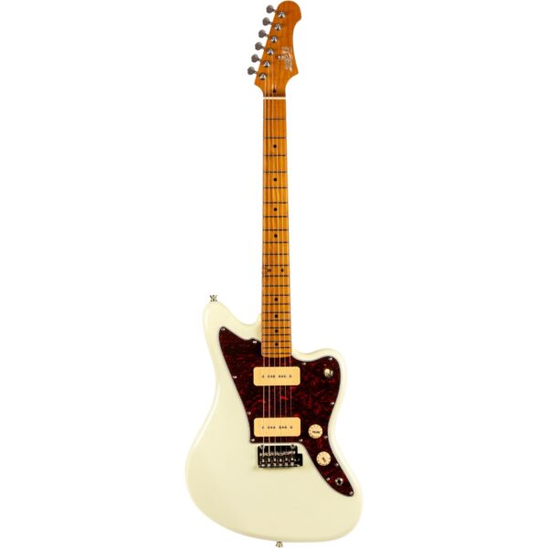 Jet Guitars JJ-300 P90 OW Electric Guitar, Olympic White Finish