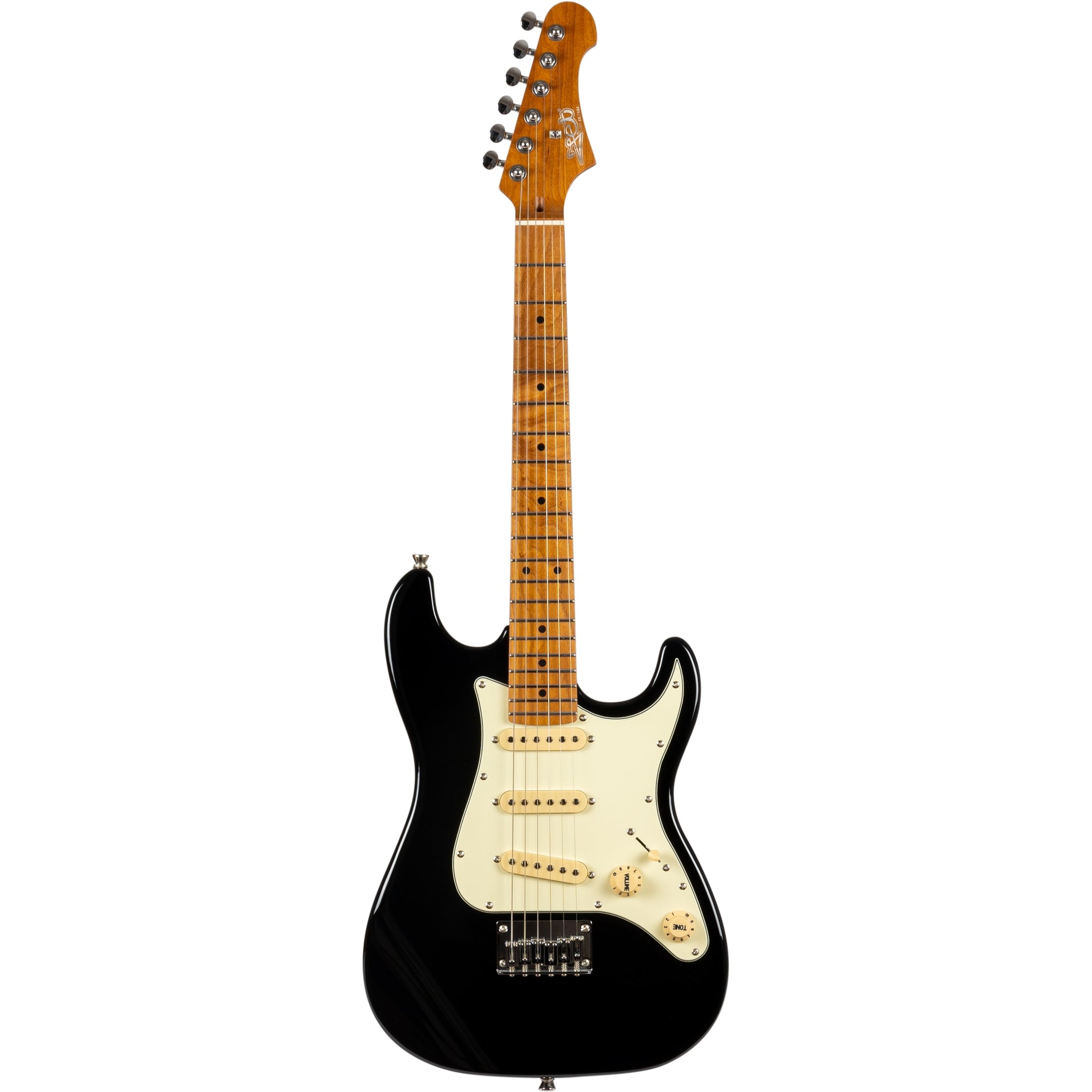 Jet Guitars JS-300 Mini Roasted Maple Electric Guitar, Black Finish